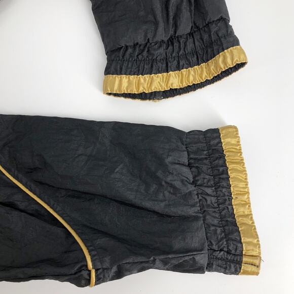 90s black gold windbreaker jacket 1990s vintage - Picture 4 of 4